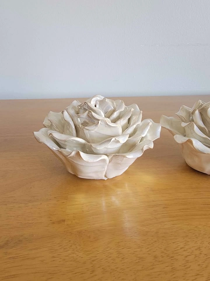 Set of 2 Ceramic Roses for Home Decor - photo 3