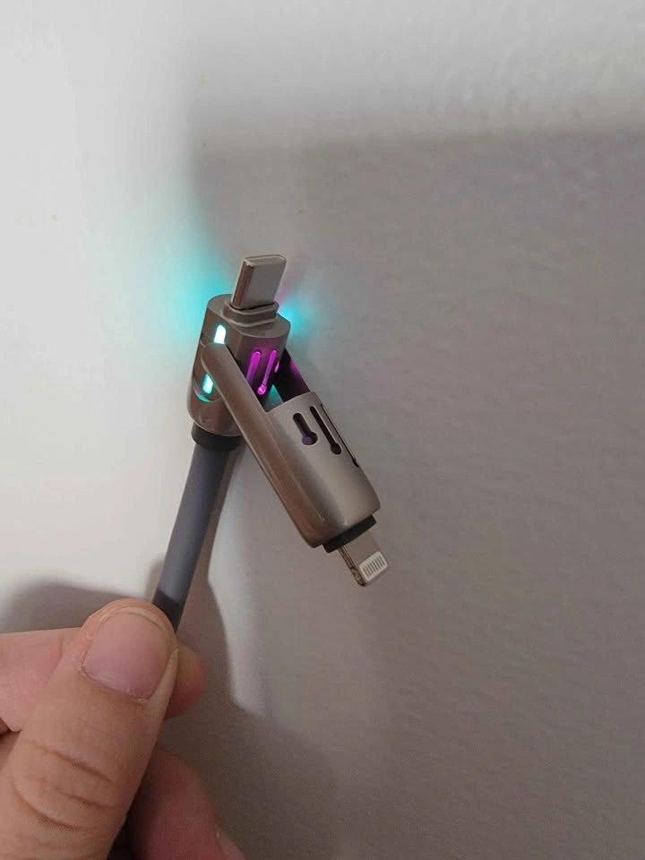 4-in-1 RGB Charging Cables - 4ft USB-C, Lightning, Android - photo 3