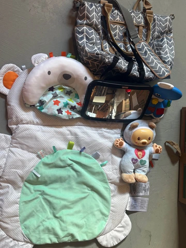 Diaper Bag, Swaddles, Mirror, Toys Bundle - photo 2