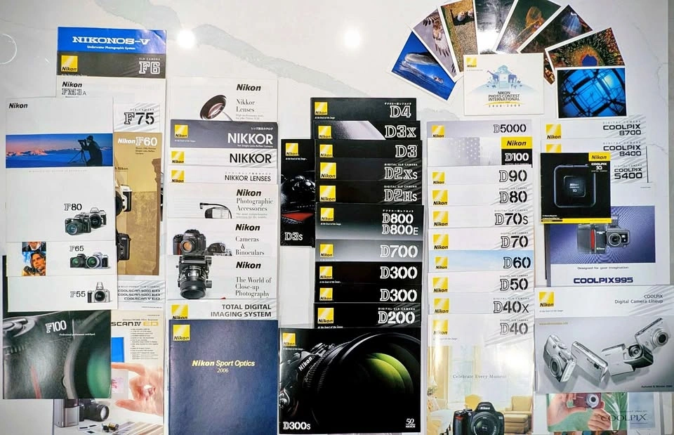 My personal collection of Nikon brochures