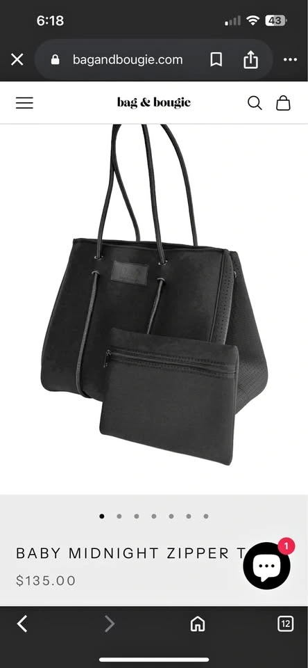 Bag and Bougie BABY MIDNIGHT ZIPPER TOTE