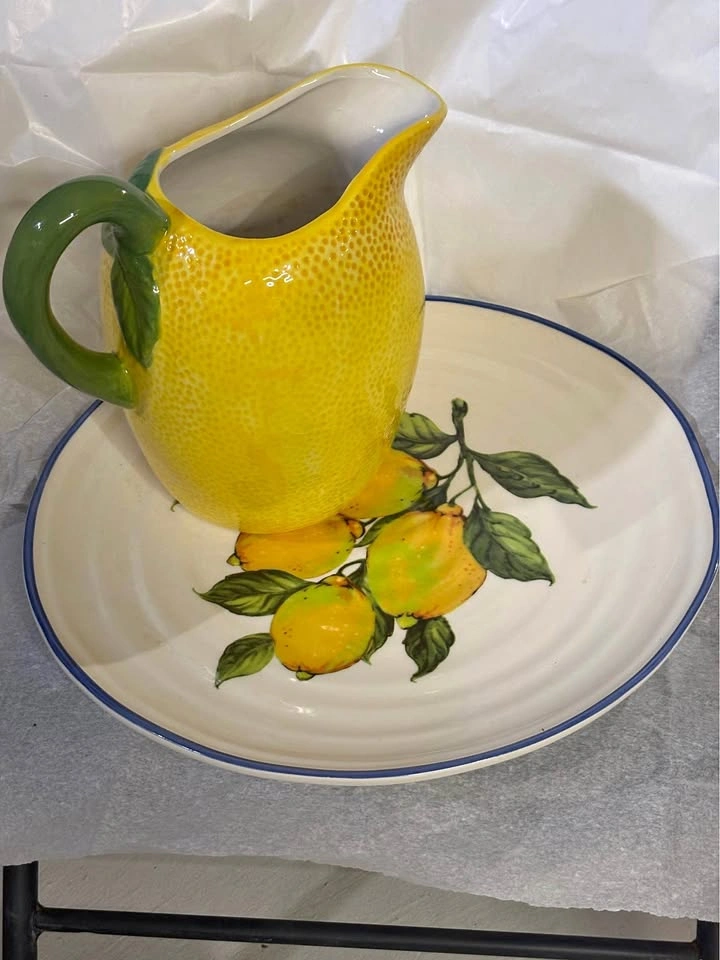 Lemon Pitcher & Plate Set – Decorative – Summer Style