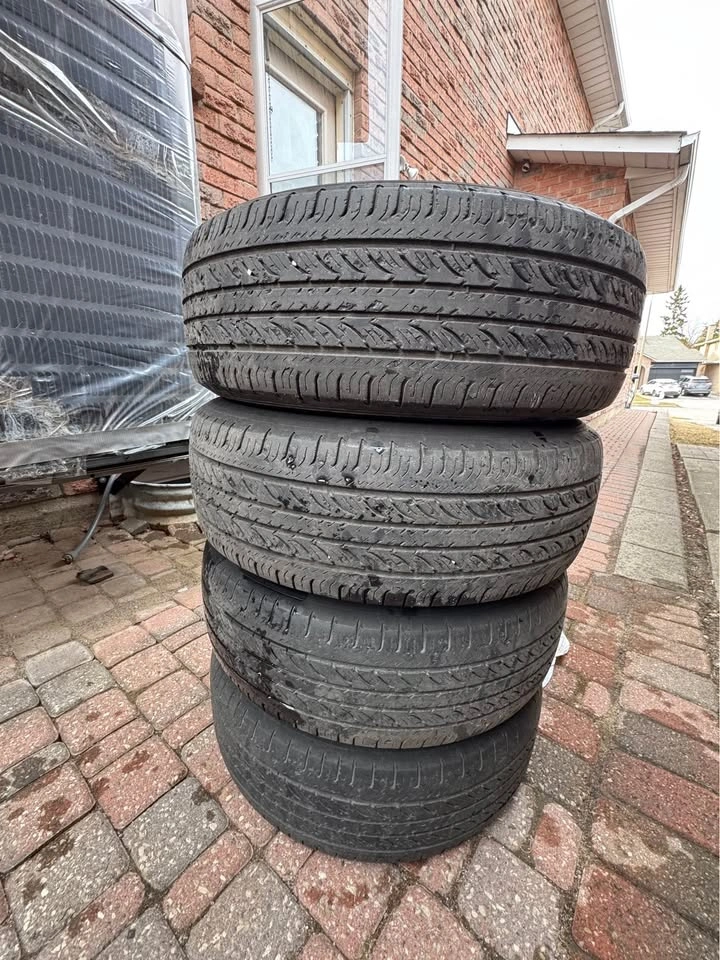 4 Steel Rims + Tires – 205/65R15 – Cheap – Moving - photo 3