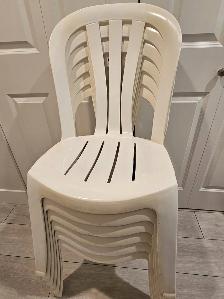6 White Chairs sturdy for events
