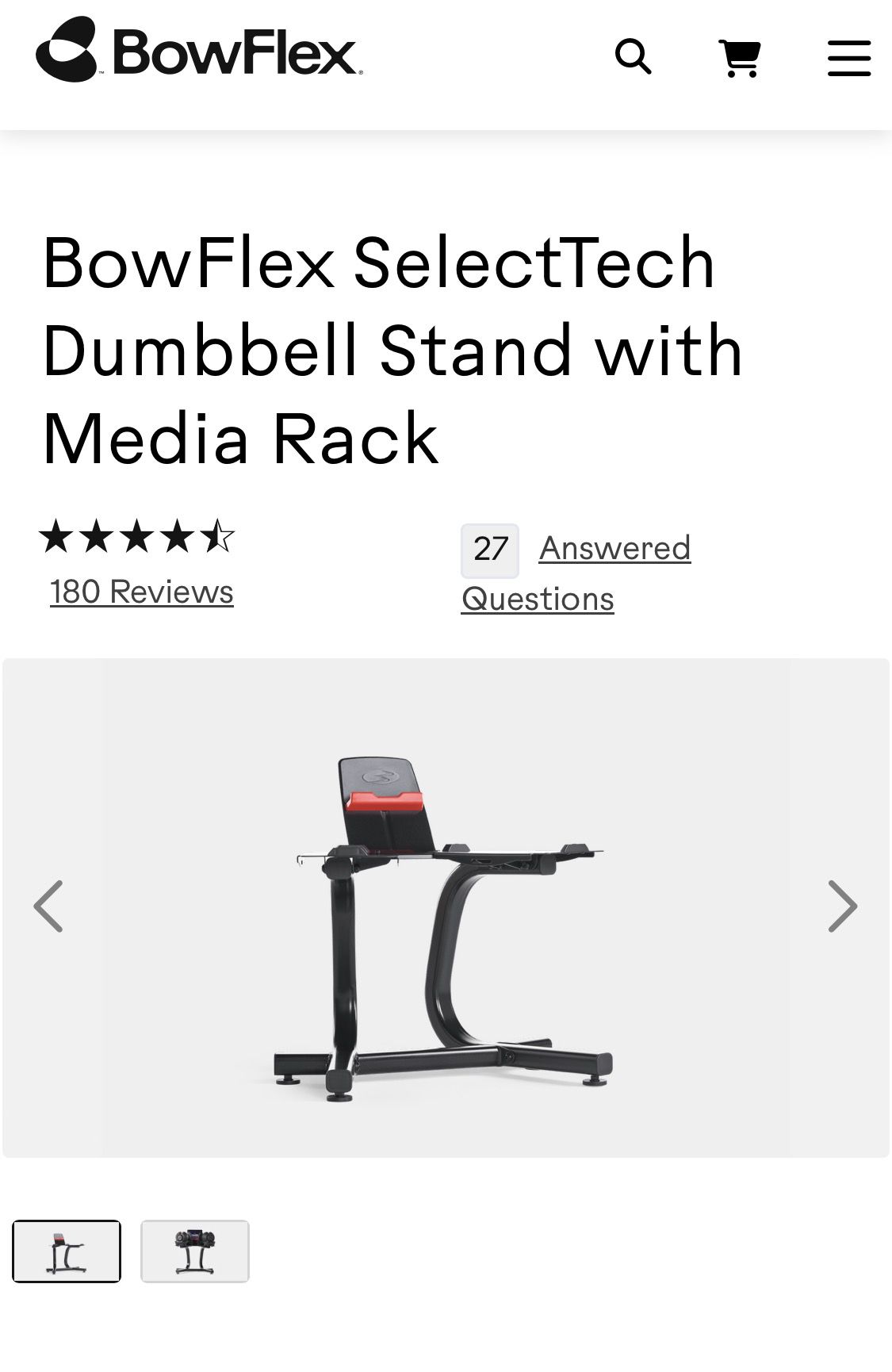 Brand New BowFlex Dumbbell Stand with Media Rack