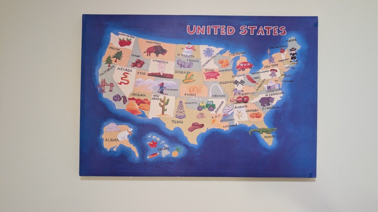 Large Decorative Art Canvas Of The United States