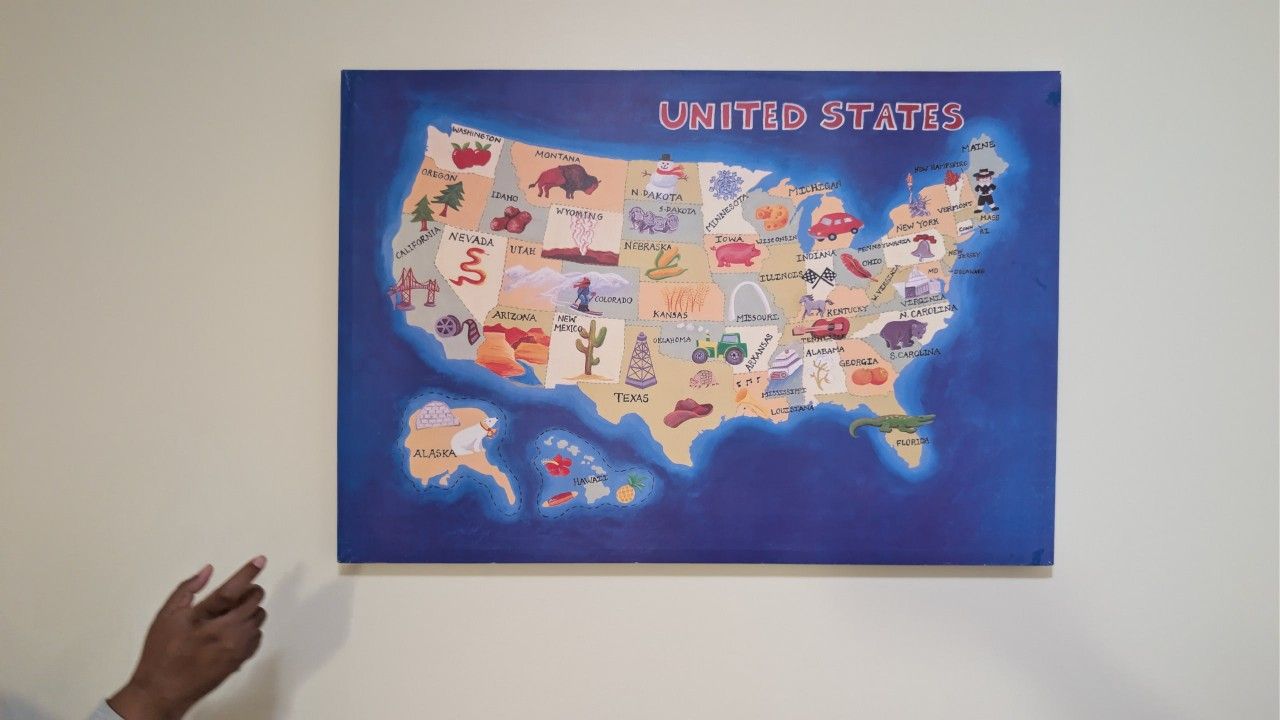 Large Decorative Art Canvas Of The United States - photo 2