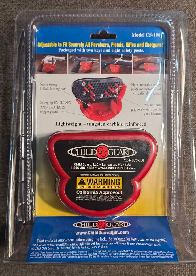 Child Guard CS-100 Firearm Trigger Lock – New Sealed - photo 2