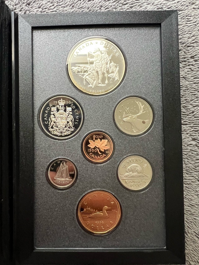1990 Canadian .500 Silver Dollar Proof Coin Set