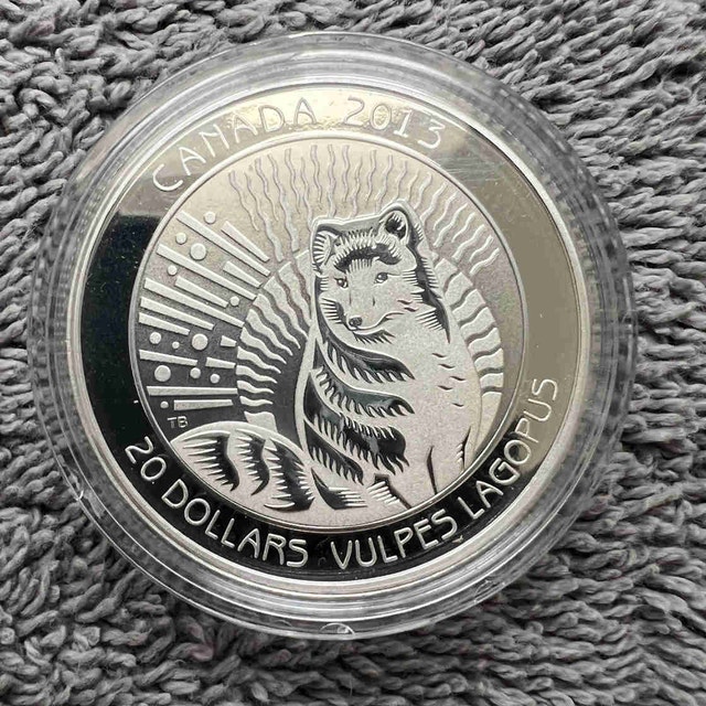 .9999 Fine Silver Arctic Fox 2013 Coin