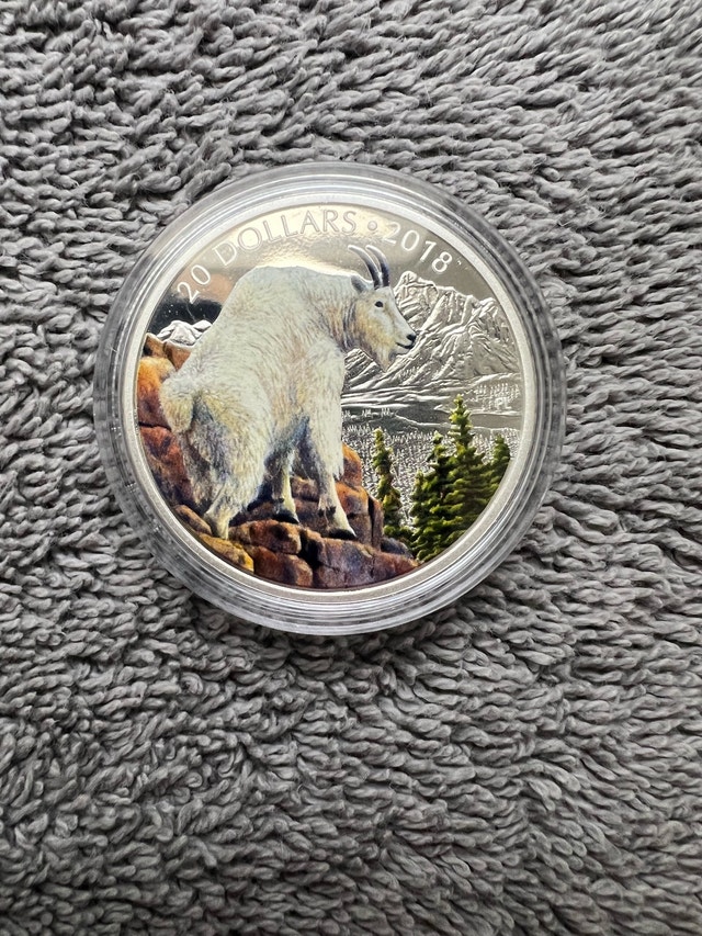 .9999 1oz Fine Silver Mountain Goat Coin