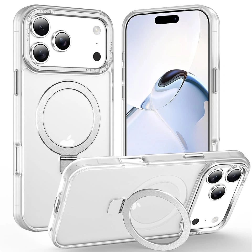 Clear MagSafe iPhone Case with Ring Kickstand