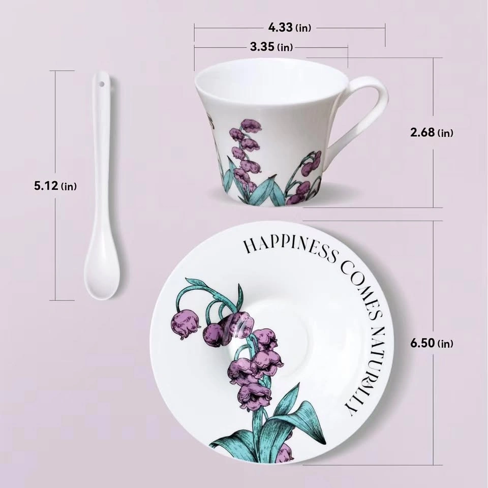 Luxury Porcelain Floral Tea & Coffee Cup Set