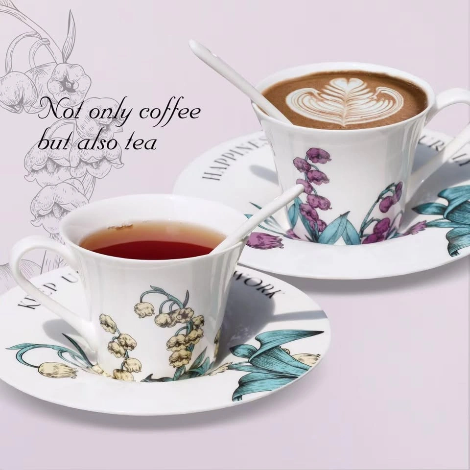 Luxury Porcelain Floral Tea & Coffee Cup Set - photo 2