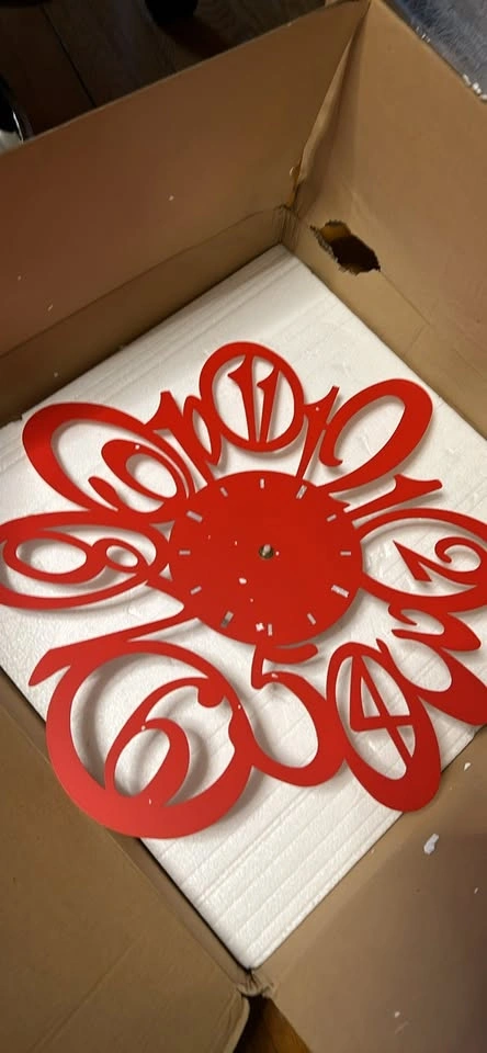Large Red Decorative Wall Clock 22in - photo 2