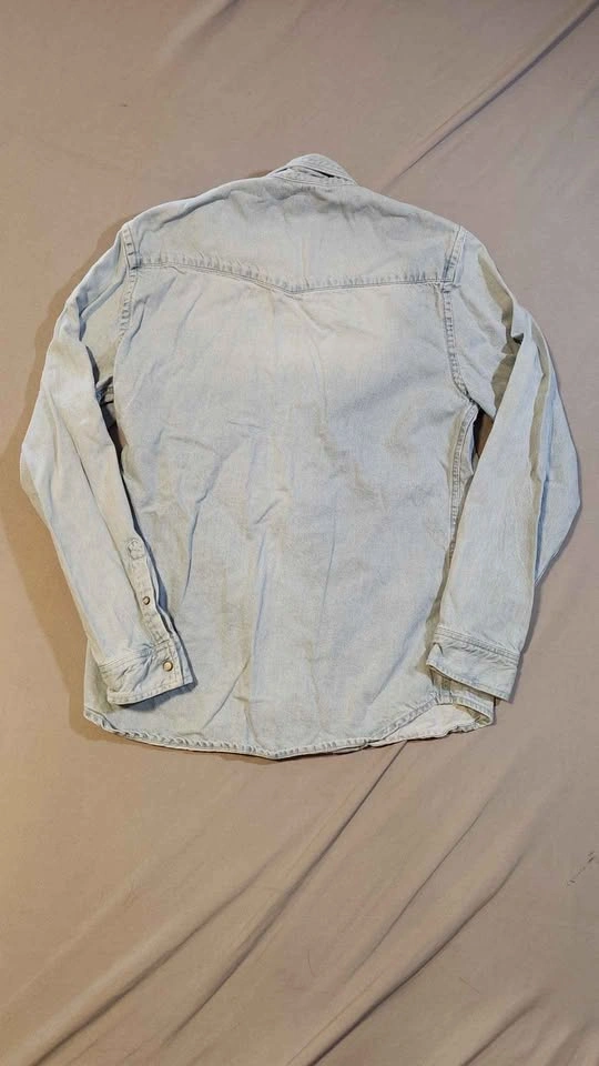 Guess Los Angeles Denim Western Shirt Mens Medium Pearl Snap Lig - photo 5