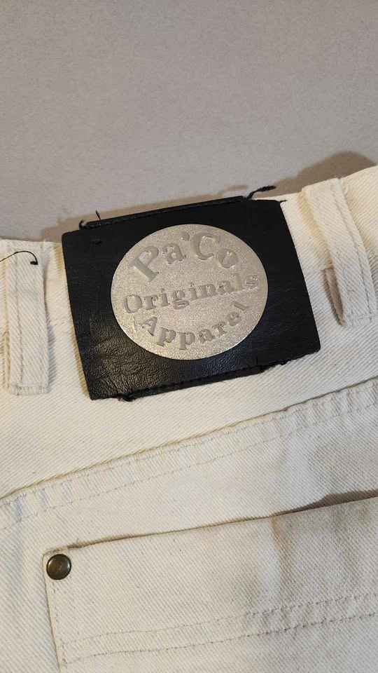 Pa'Co Originals Y2K Cream Wide Leg Jeans 36X31 *read* - photo 3