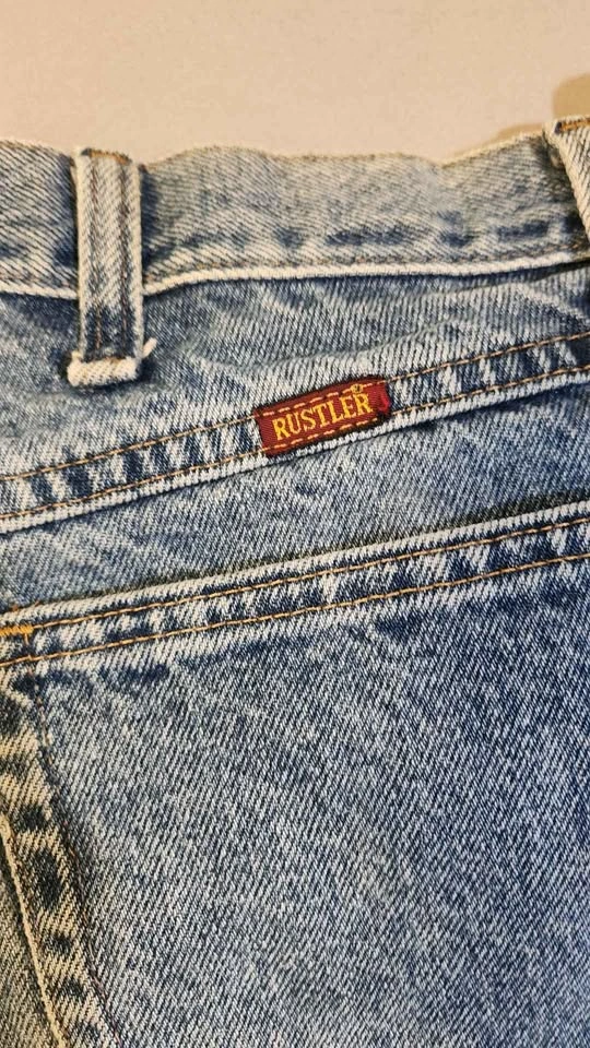 Vintage Rustler Work Jeans 38x30 Heavyweight Denim Grunge Skater - photo 3