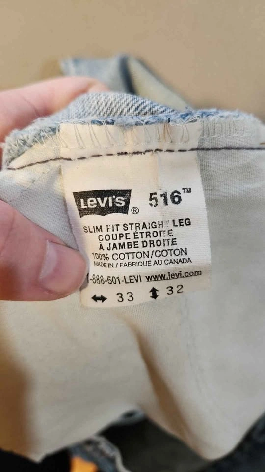 Vintage 1998 Levi’s 516 Jeans 33x32 Slim Straight Red Tab - photo 5