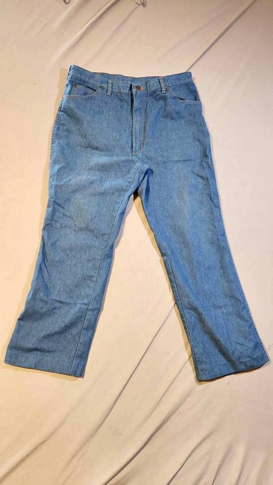 Vtg 70s Wrangler No Fault Jeans 38x30 USA Bootcut Cowboy Denim