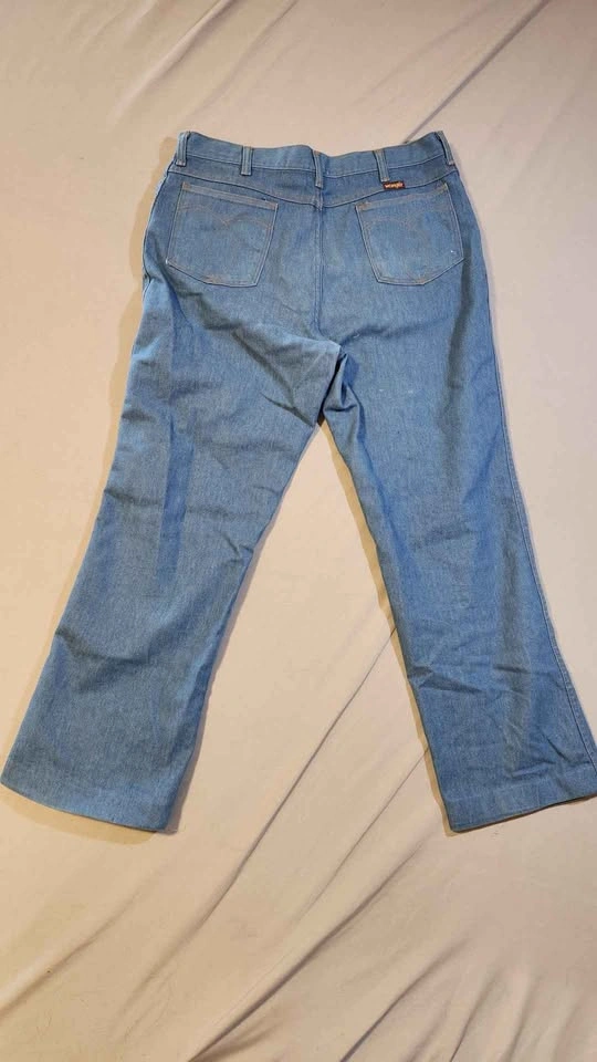 Vtg 70s Wrangler No Fault Jeans 38x30 USA Bootcut Cowboy Denim - photo 2