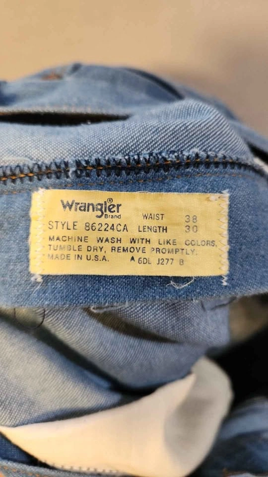 Vtg 70s Wrangler No Fault Jeans 38x30 USA Bootcut Cowboy Denim - photo 5