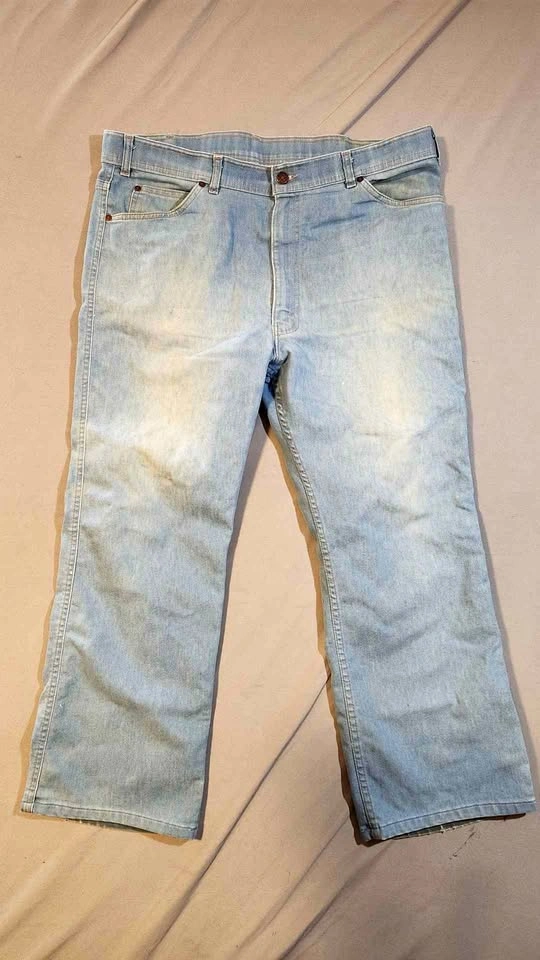 Vtg 70s Levis For Men Skosh More Comfort Orange Tab Jeans 40x34