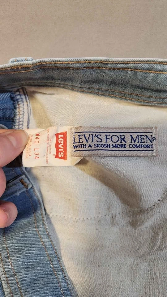Vtg 70s Levis For Men Skosh More Comfort Orange Tab Jeans 40x34 - photo 4