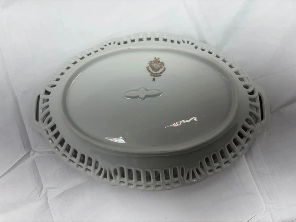 Vintage Schwarzenhammer Bavaria Floral Reticulated Dish - photo 3