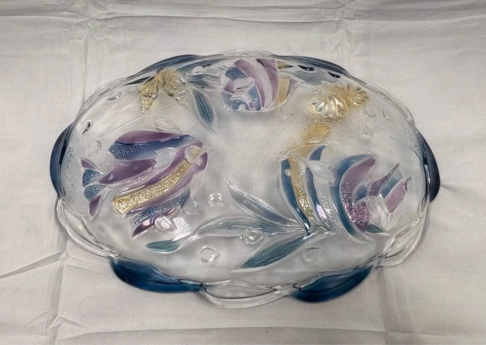 Mikasa Savoir Vivre Key Largo Tropical Fish Oval Glass Platte - photo 2