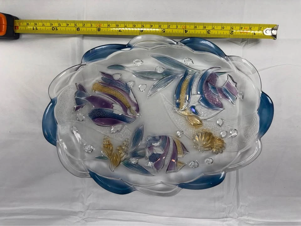 Mikasa Savoir Vivre Key Largo Tropical Fish Oval Glass Platte - photo 3