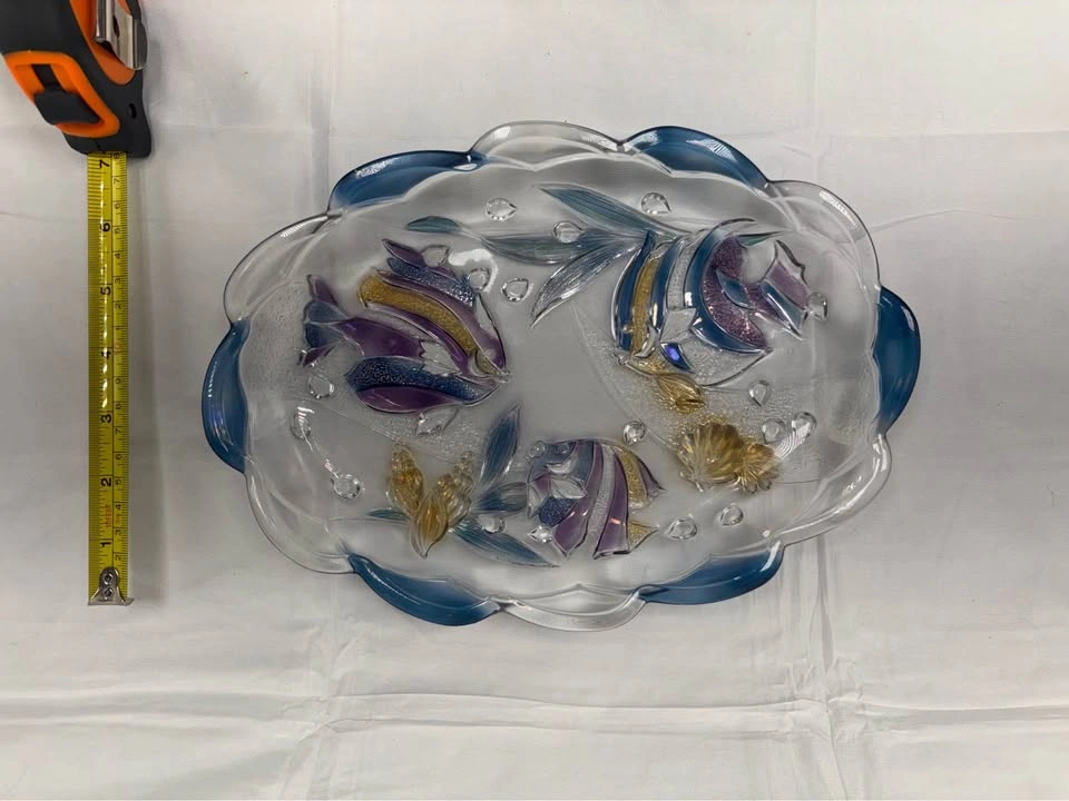 Mikasa Savoir Vivre Key Largo Tropical Fish Oval Glass Platte - photo 4