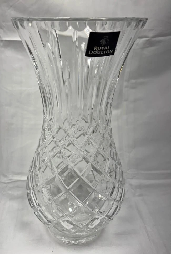 Royal Doulton Crystal Vase Diamond Cut