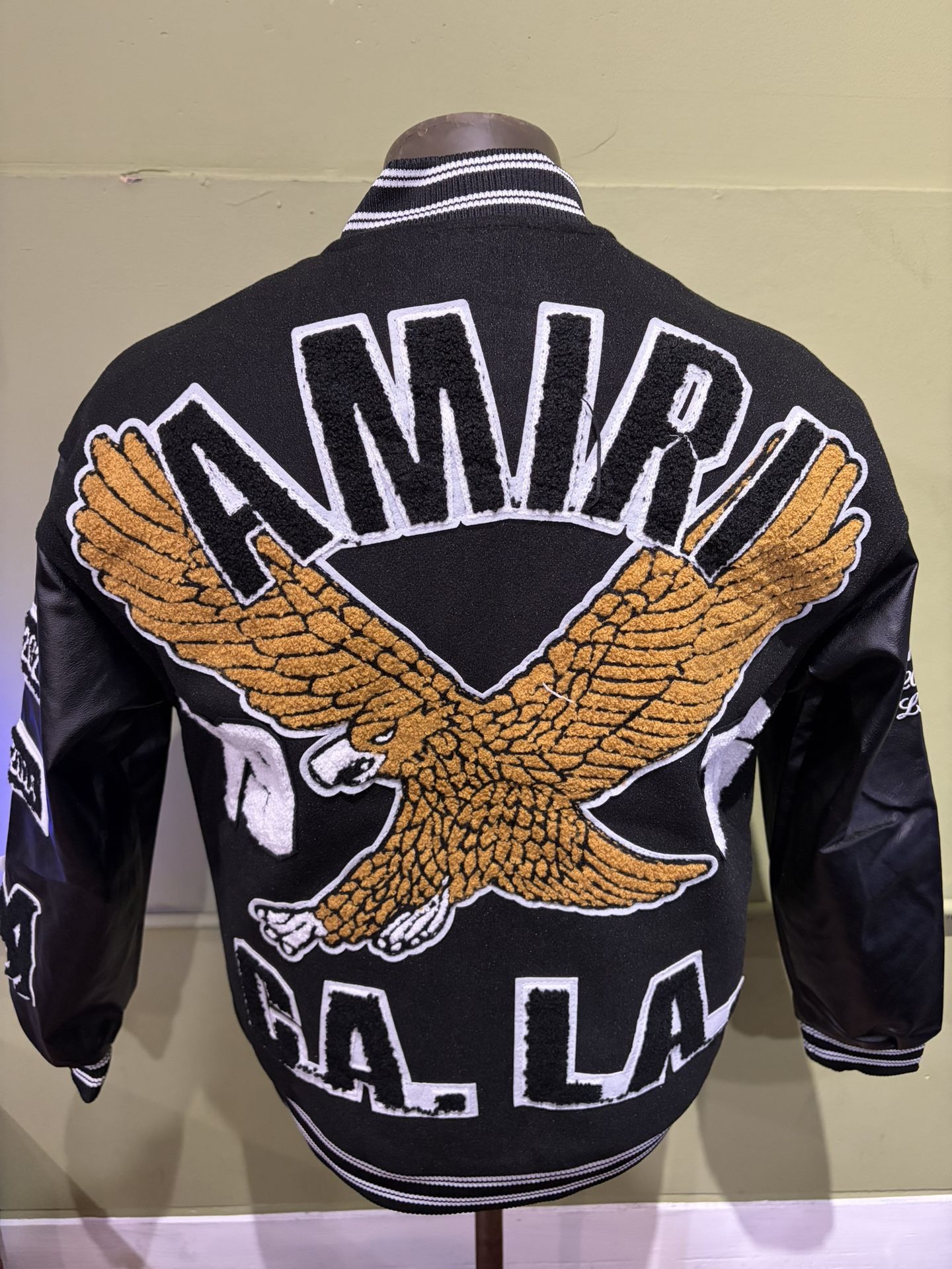 Amiri Jacket Varsity Bomber Black Snap Button - photo 4