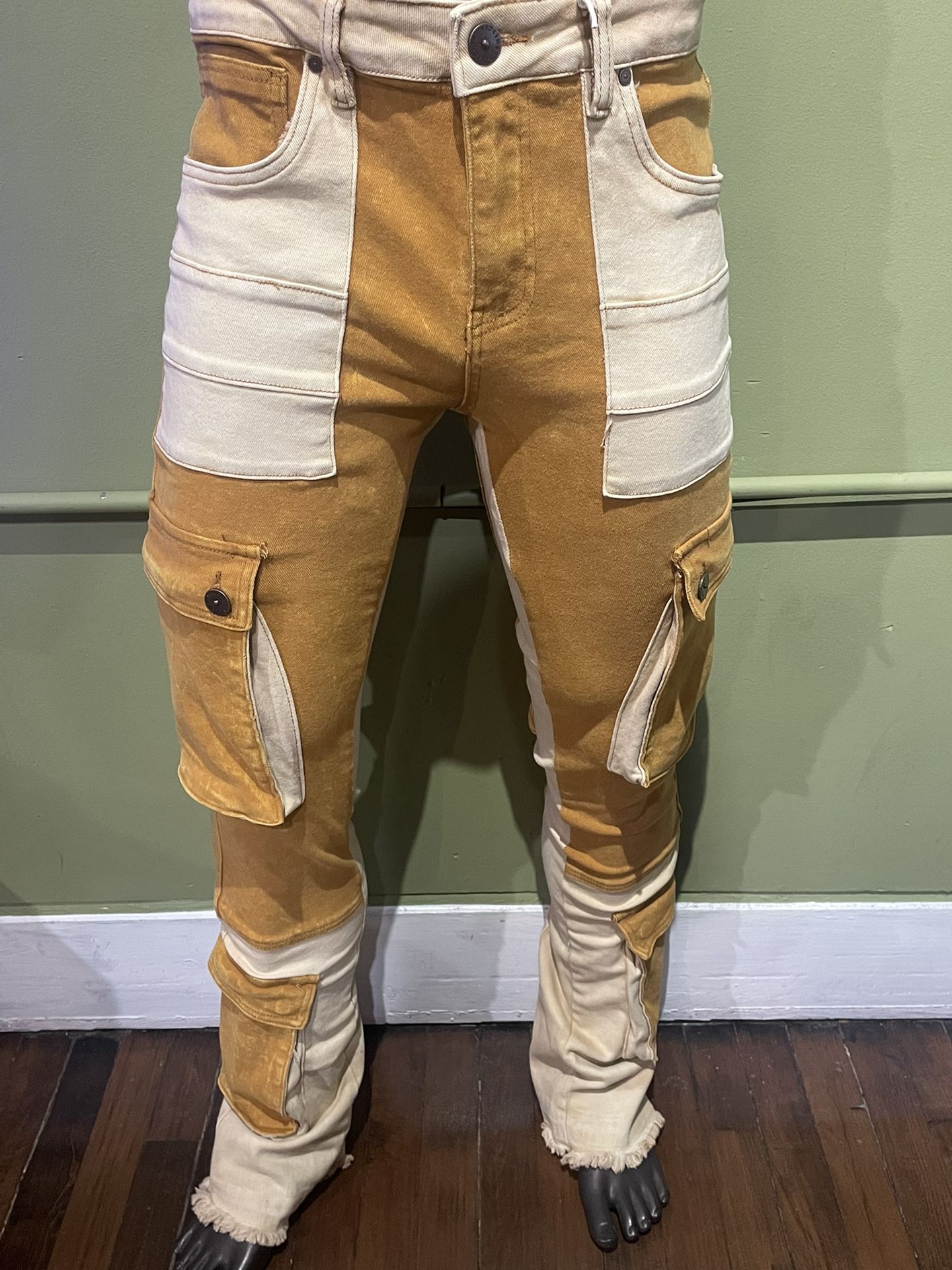 B&M Jeans Cargo Timber Stack Flare Fit Stretchy