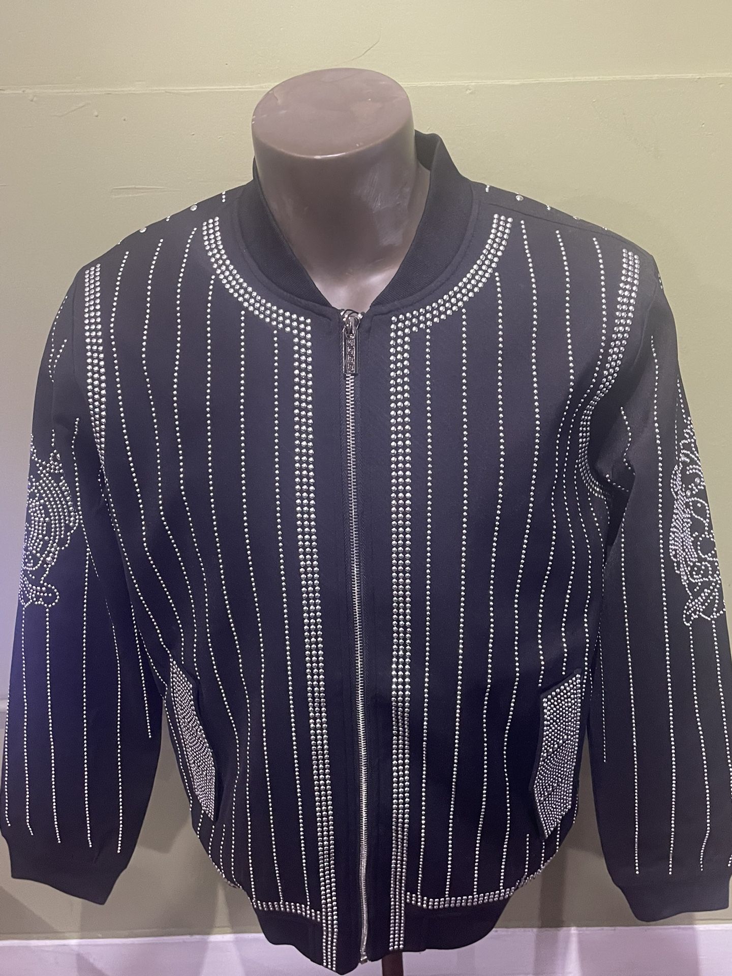 Barabas Jacket Black Bomber Studded Modern Fit - photo 4