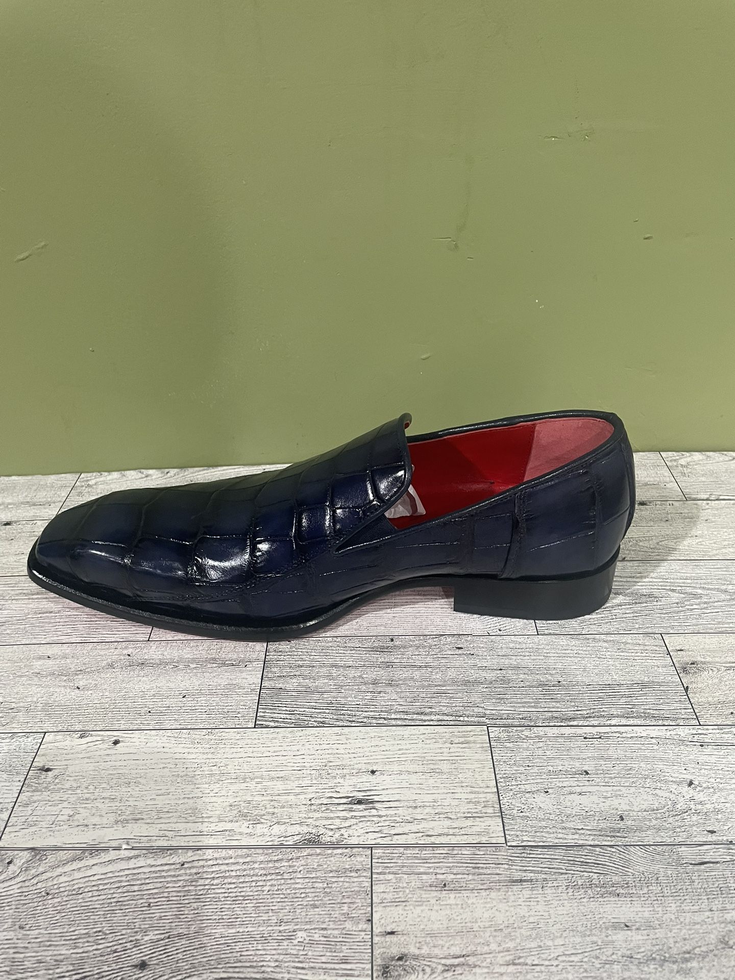 Fennix Italy Shoes Dressy Navy Alligator Slip On Sz 10 - photo 3