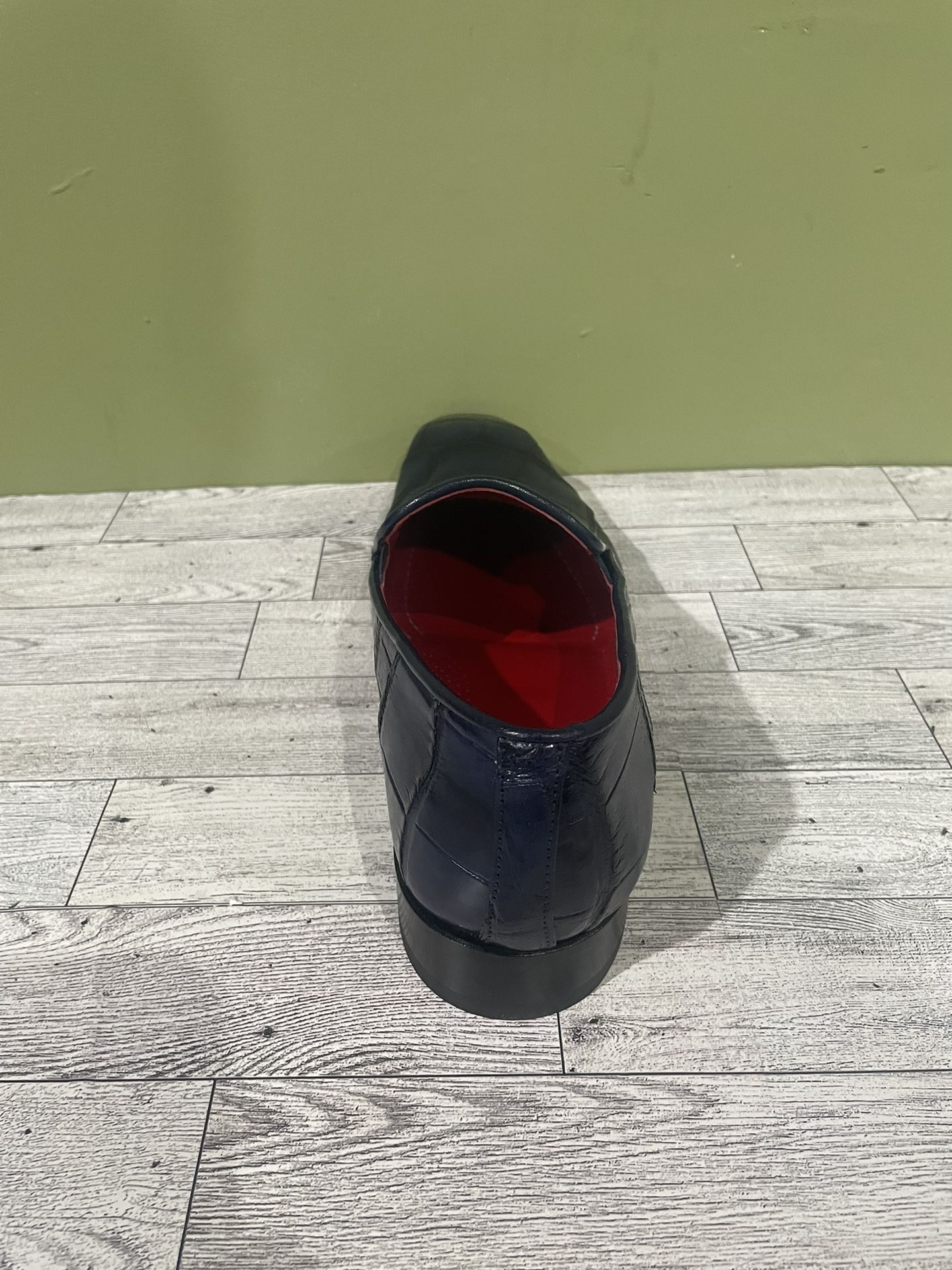 Fennix Italy Shoes Dressy Navy Alligator Slip On Sz 10 - photo 4