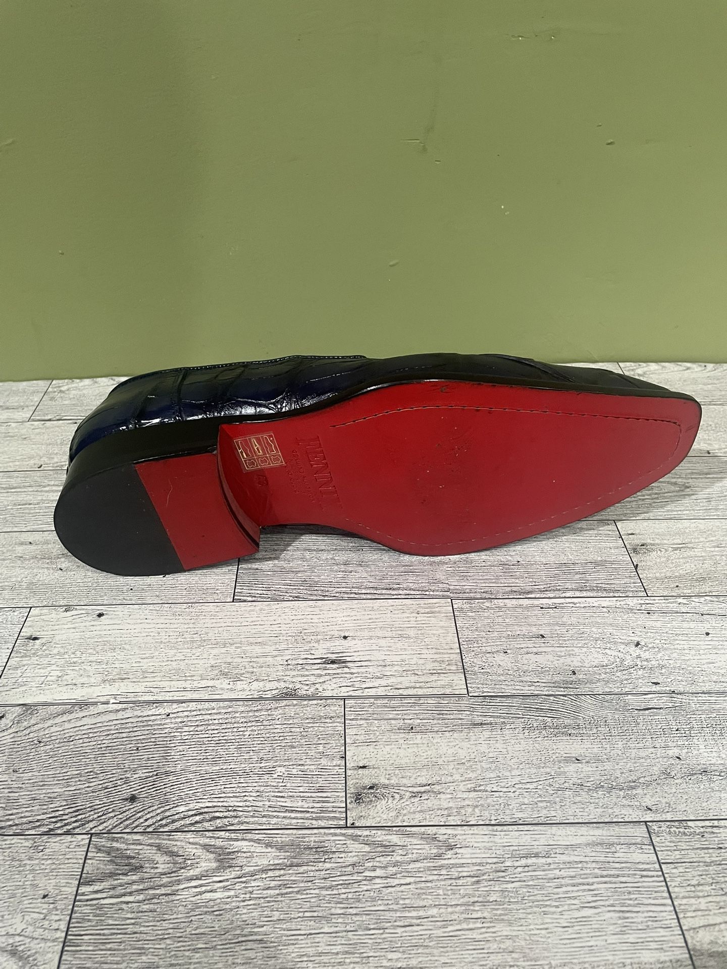Fennix Italy Shoes Dressy Navy Alligator Slip On Sz 10 - photo 5