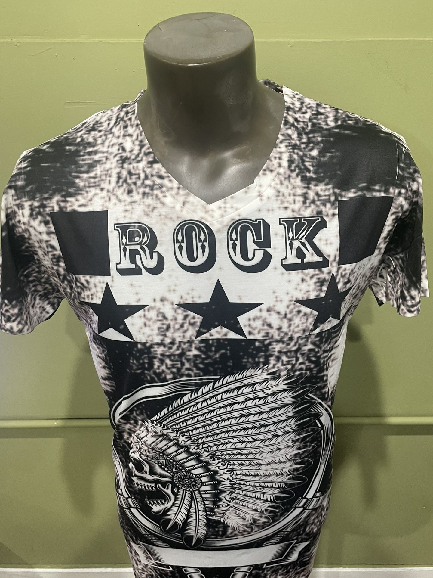 Vento T-Shirt Black/White V-Neck Modern Fit Skull - photo 3