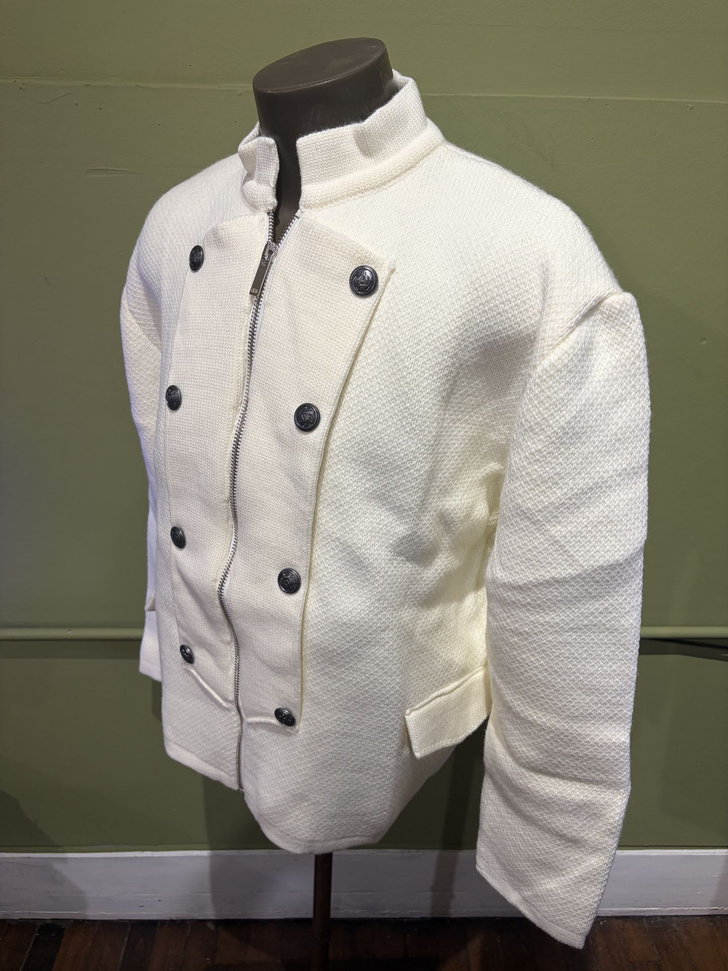 LCR Sweater Jacket Off White Military Regular Fit - photo 4