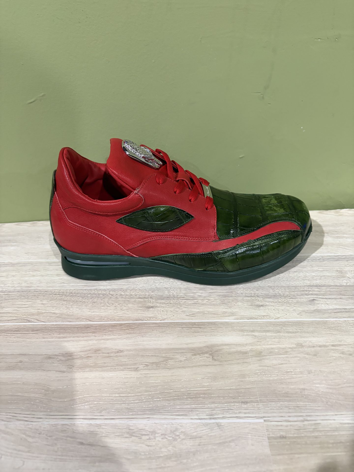Fennix Shoes Casual Alligator/Calf Green/Red - photo 2