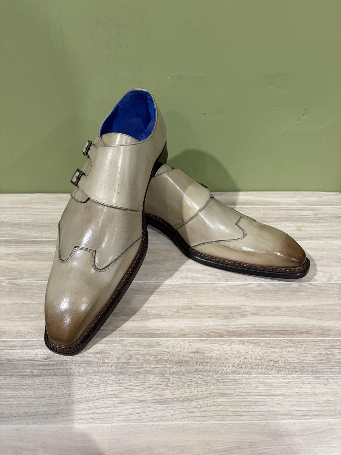 Emilio Franco Dress Shoes Taupe Double Monk Strap 13