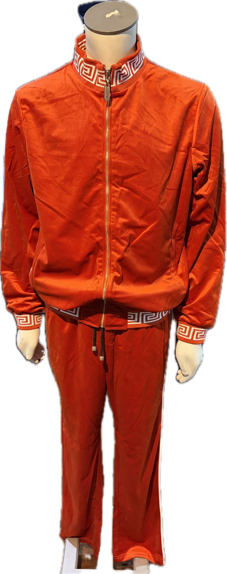Barabas Jogger Suit Burnt Orange Velvet Reversible Jacket - photo 2