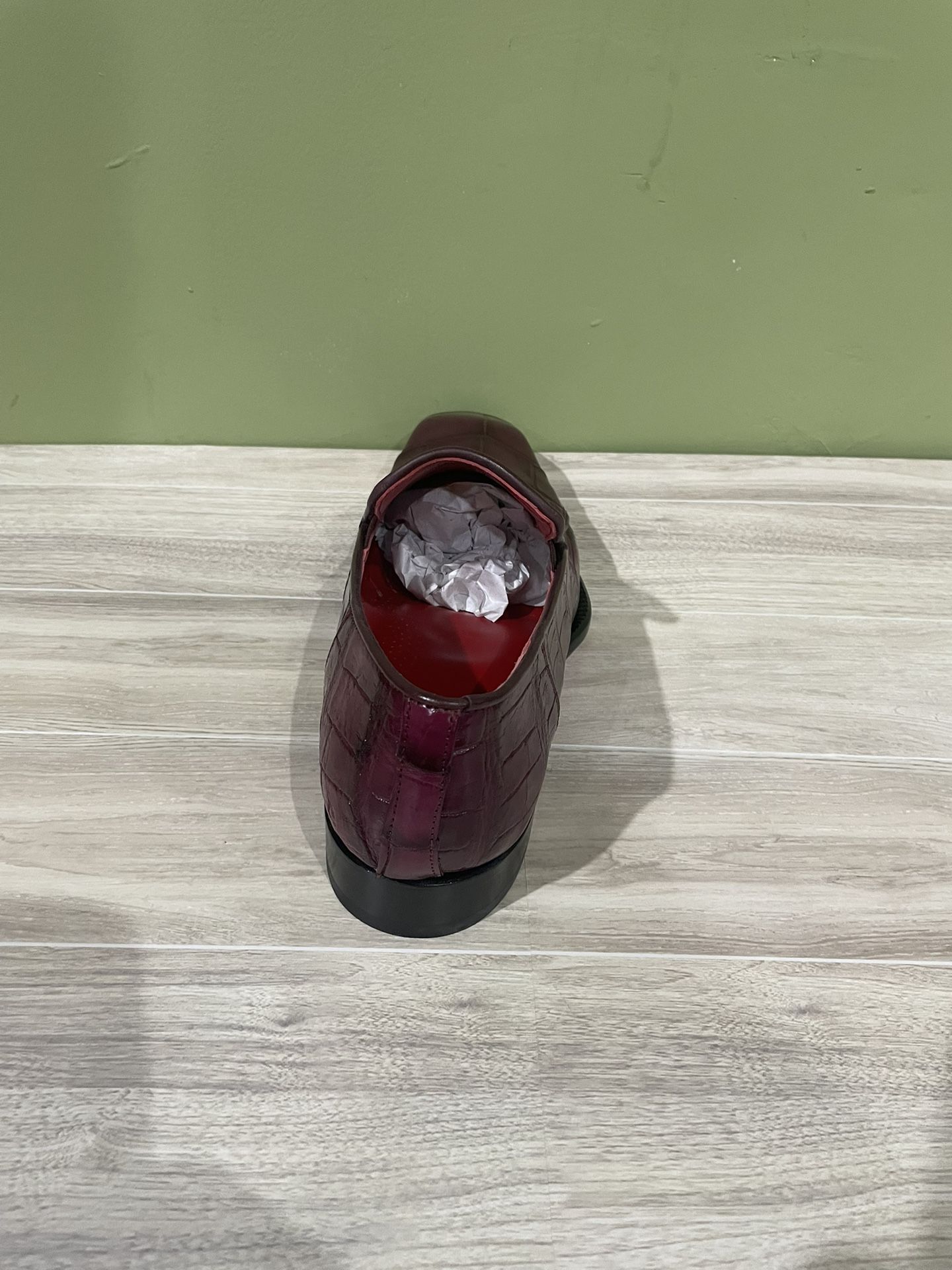 Fennix Italy Shoes Dressy Alligator Burgundy Sz 10 - photo 4