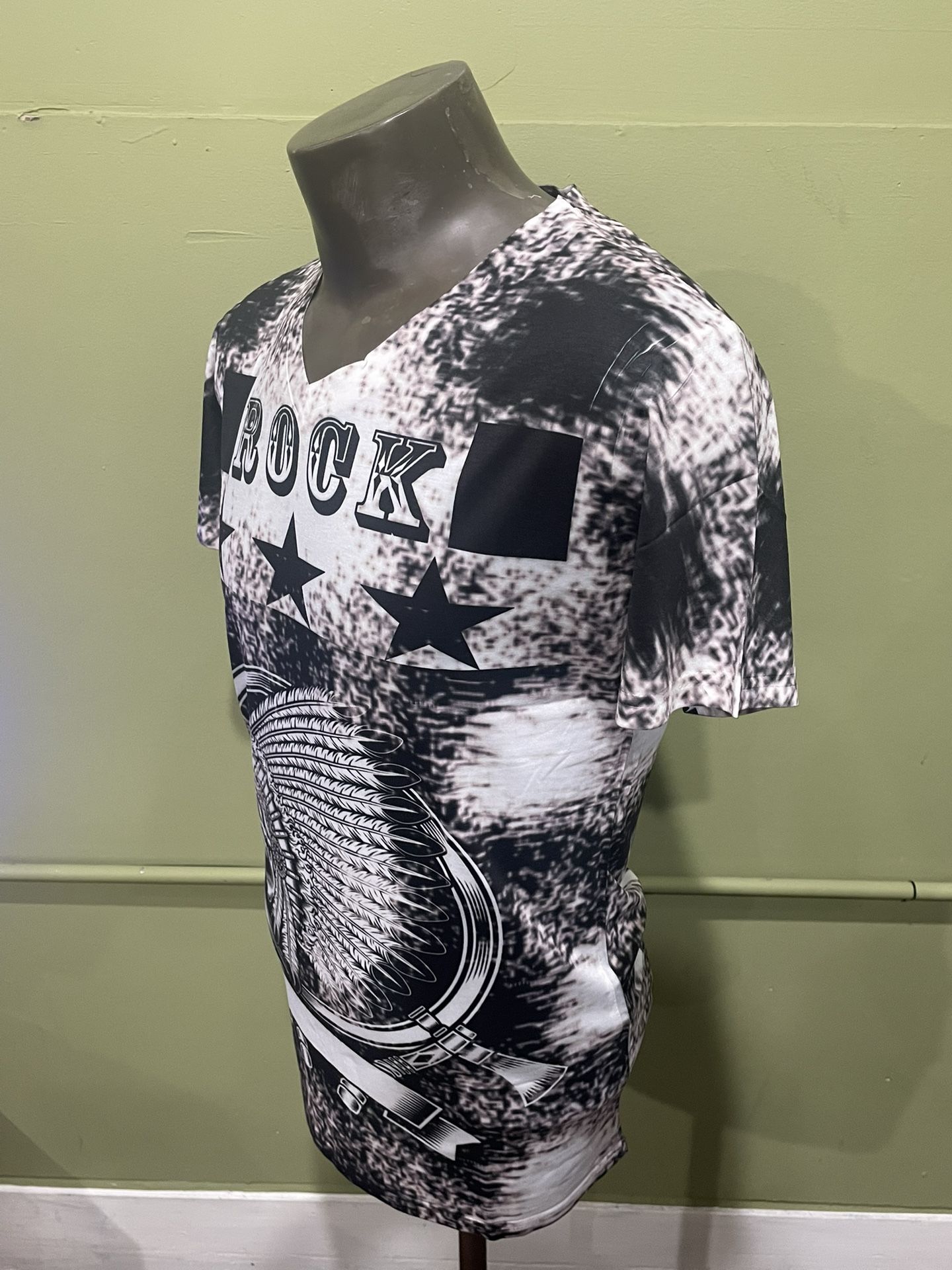 Vento T-Shirt Black/White V-Neck Modern Fit Skull - photo 2