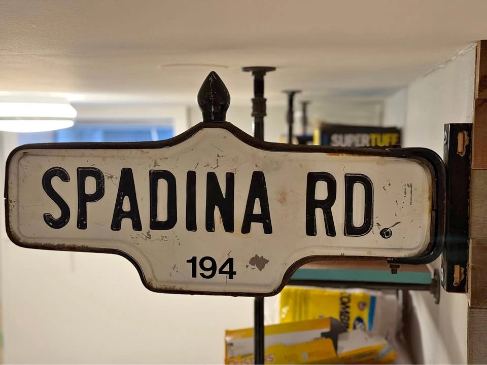 Antique Spadina Ave Street Sign
