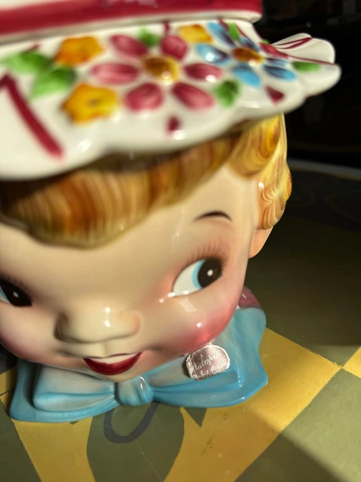 Lefton Miss Dainty Cookie Jar Boy 1950s - photo 2