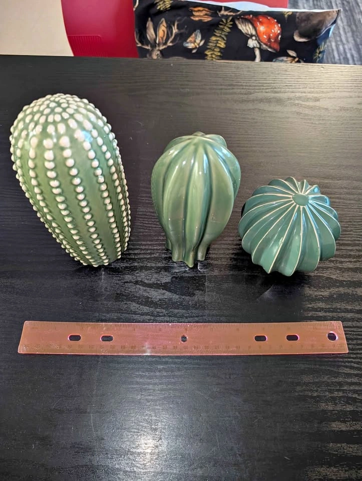 Ikea - Set of 3 Green Ceramic Cactus Decor