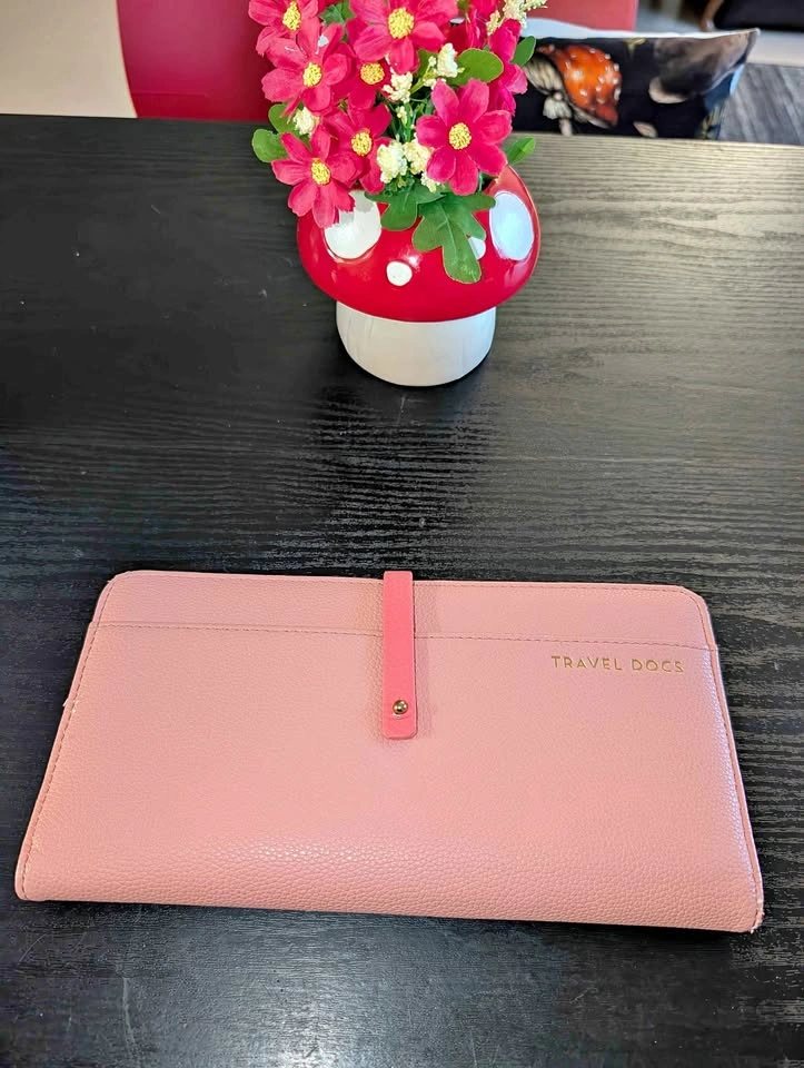 LOVE & LORE Pink Travel Docs Wallet - passport wallet, travel do